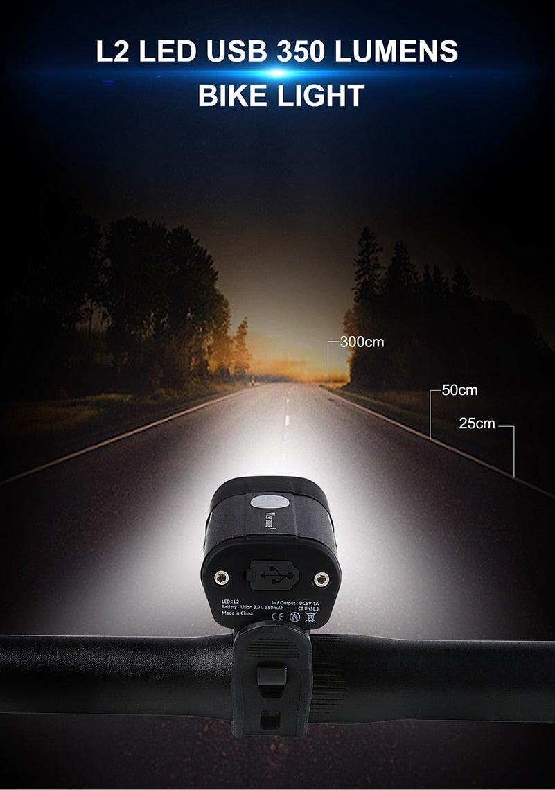 USB Rechargeable LED Bicycle Headlight Waterproof Cycling Light