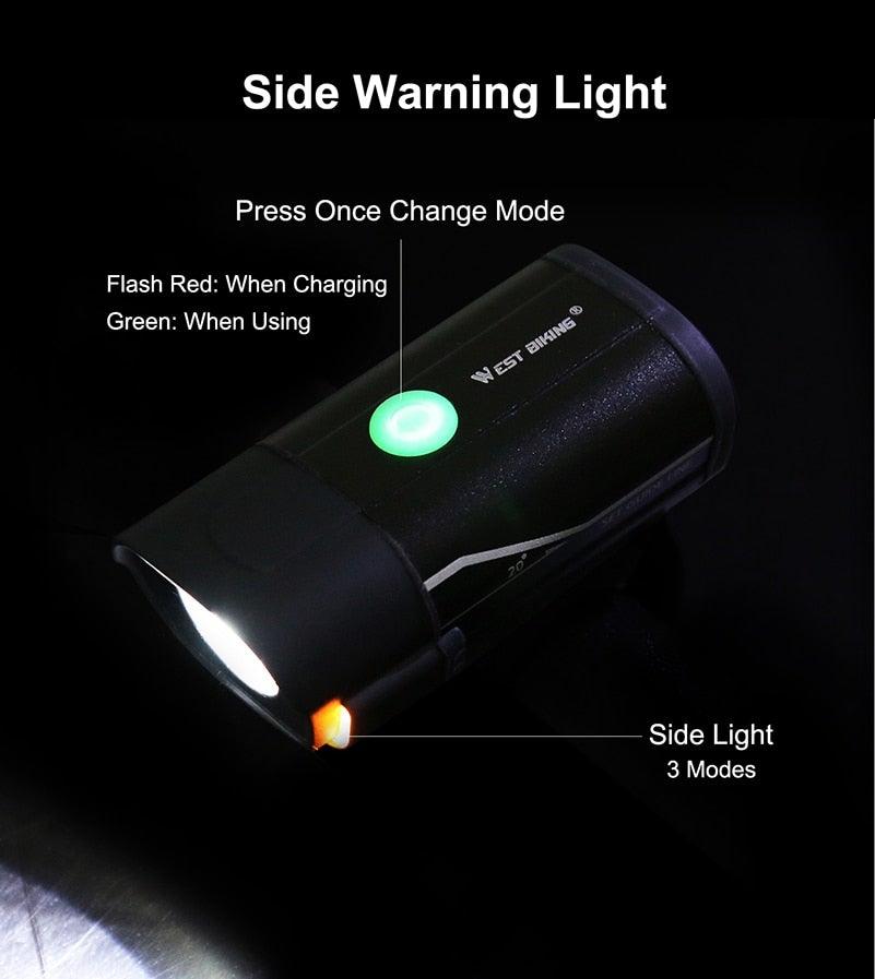 USB Rechargeable LED Bicycle Headlight Waterproof Cycling Light