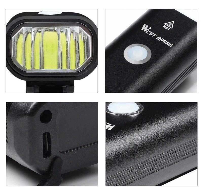 USB Rechargeable LED Bicycle Headlight Waterproof Cycling Light