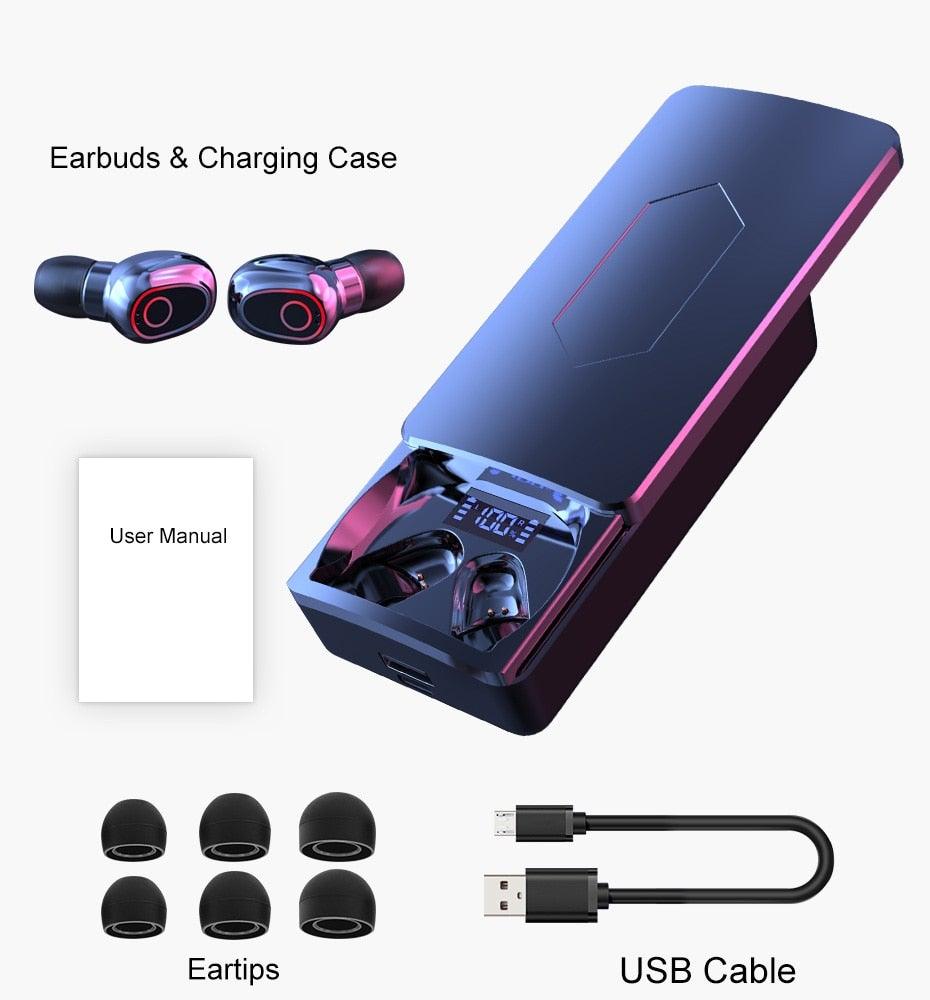 Wireless Bluetooth 5.1 Earbuds with Charging Case & LED Display
