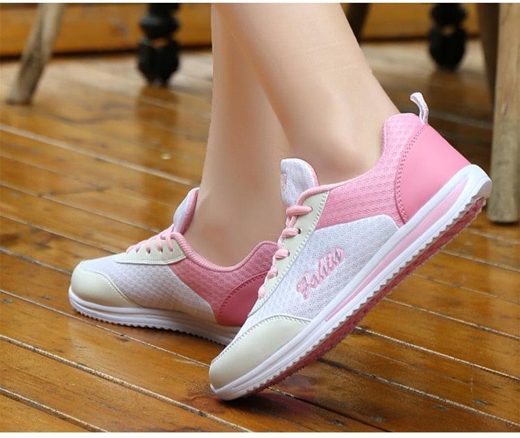 Purple Breathable Mesh Chunky Sneakers Running Gym Shoes