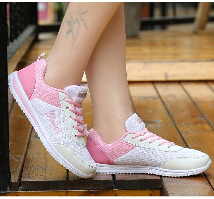 Purple Breathable Mesh Chunky Sneakers Running Gym Shoes