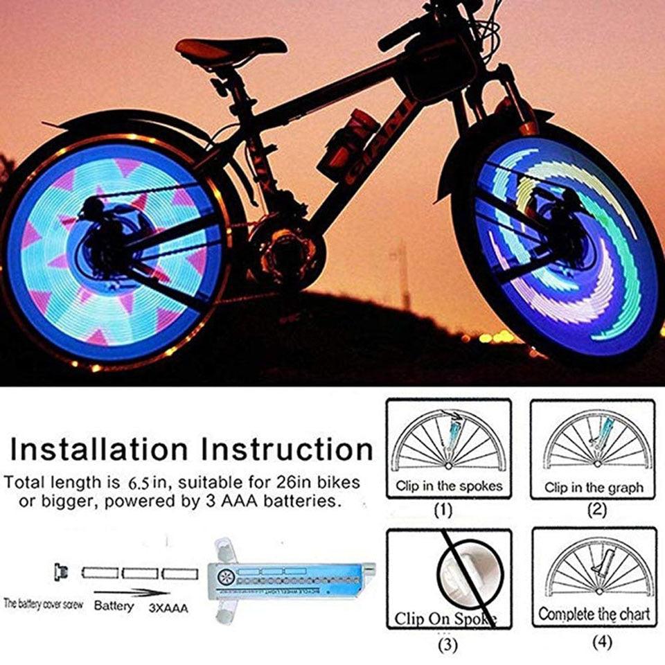 32 LED Bicycle Spoke Lights: 30-Pattern Wheel Rim Lamp for Bikes