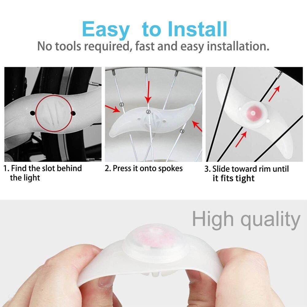 Waterproof LED Bike Wheel Spoke Lights for Kids & Teens, 3 Modes