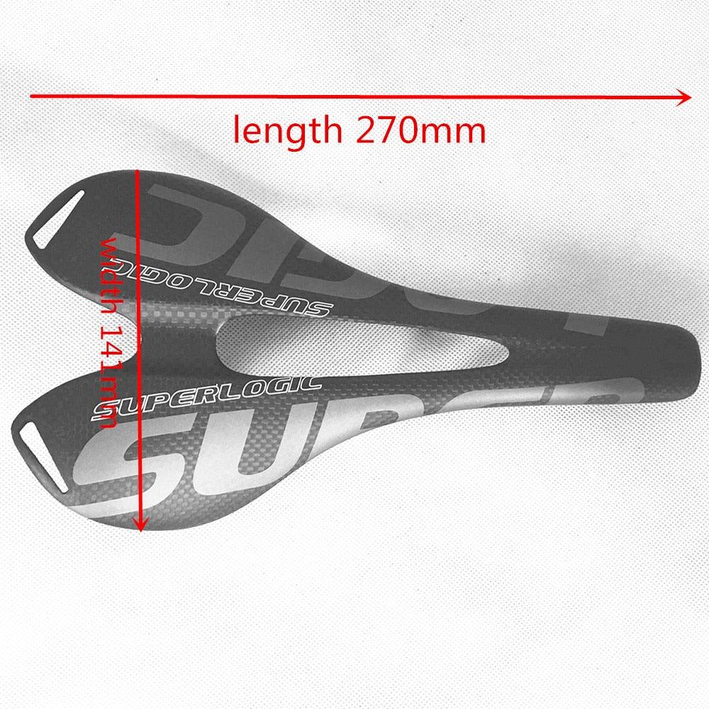 Full Carbon Fiber Road Bike Saddle with PU Leather Comfort Cushion