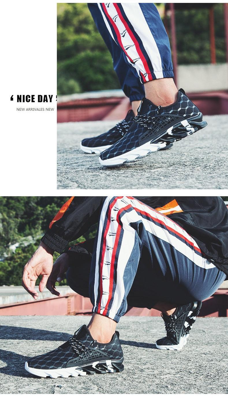 Men's Lightweight Breathable White Slip-On Casual Walking Sneakers