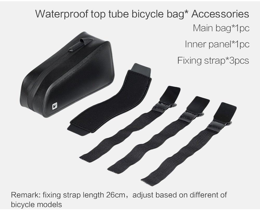 Waterproof Hard Shell Bicycle Top Tube Bag - Stable Cycling Mount