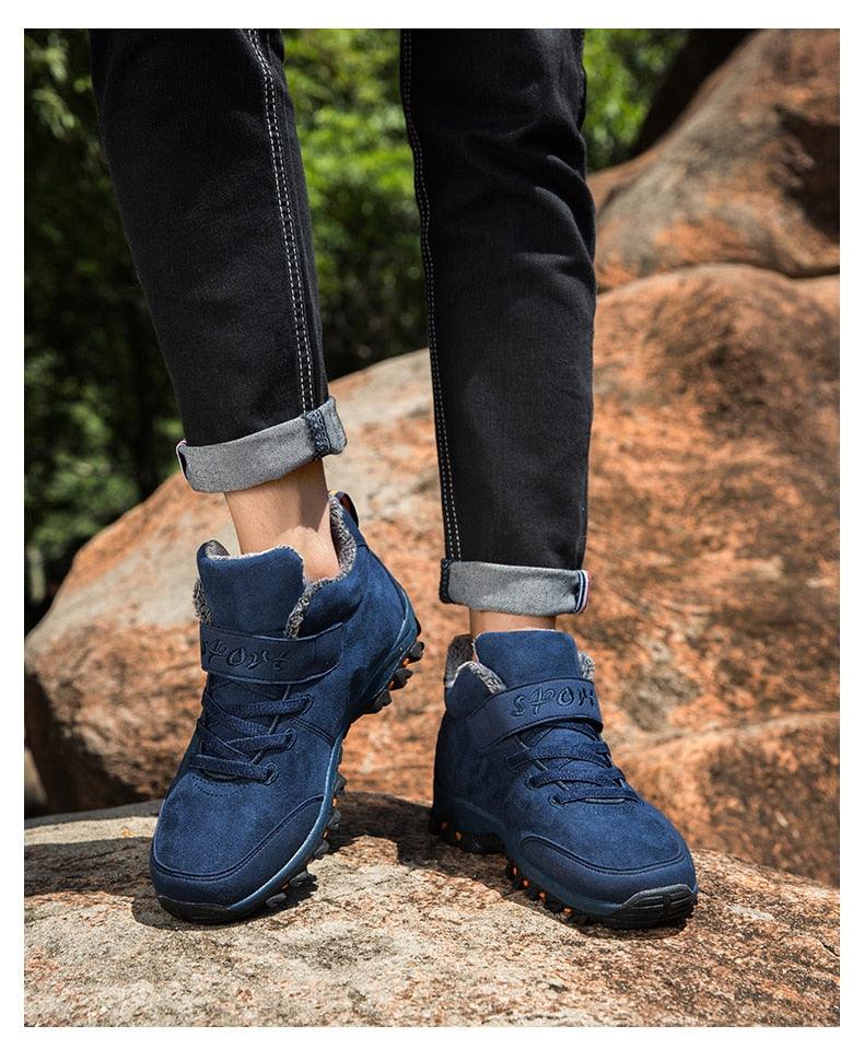 Unisex Fur-Lined Snow Boots – Waterproof Winter Ankle Booties