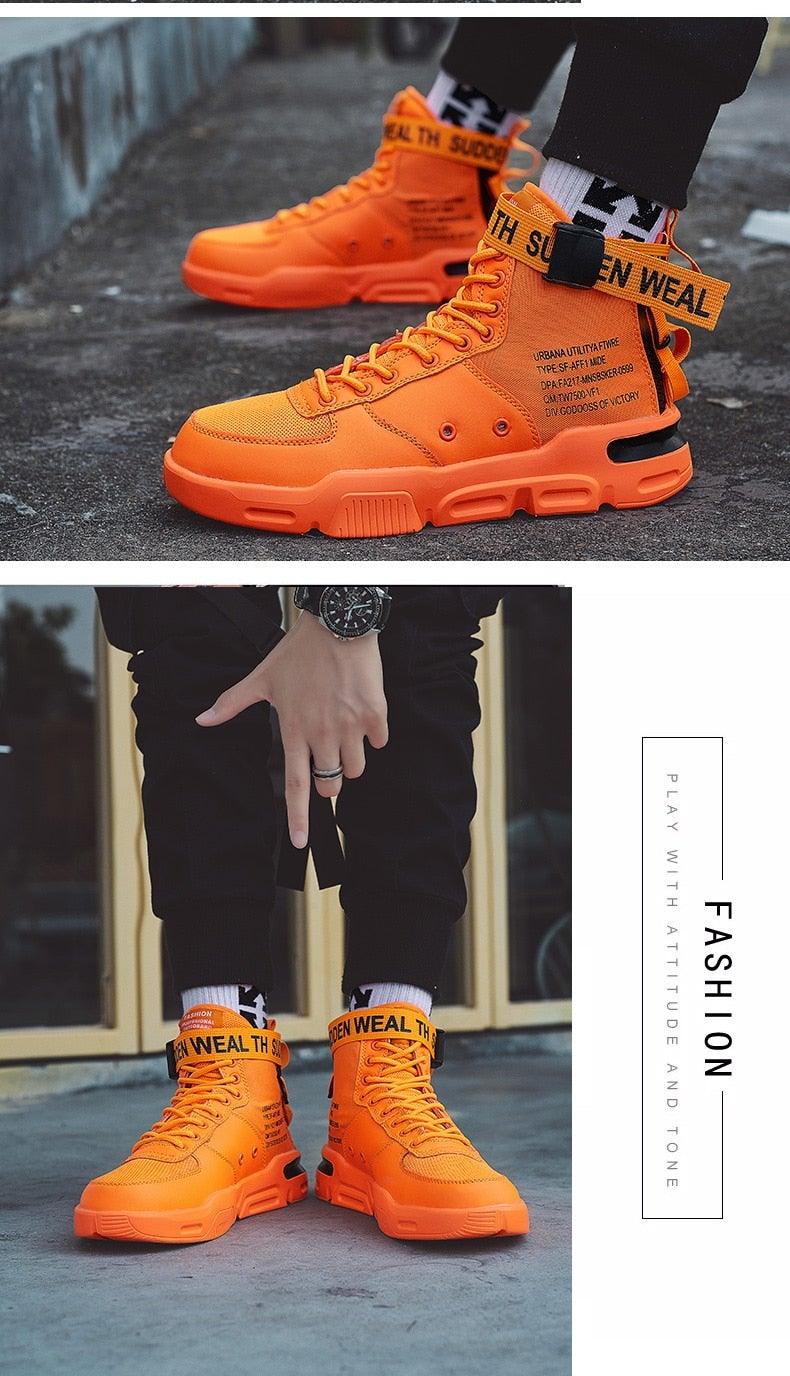 High Top Canvas Sneakers: Breathable Hip Hop Basketball Shoes
