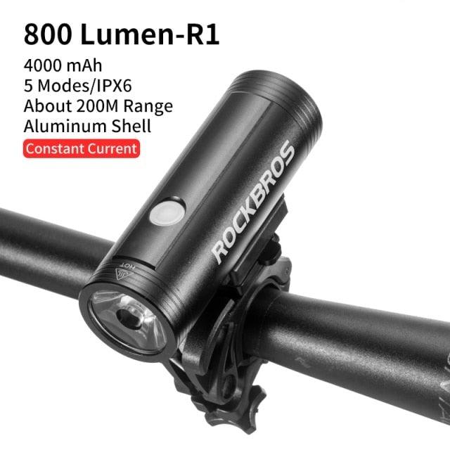 USB Rechargeable 2000mAh LED Bike Front Light, 5 Light Modes