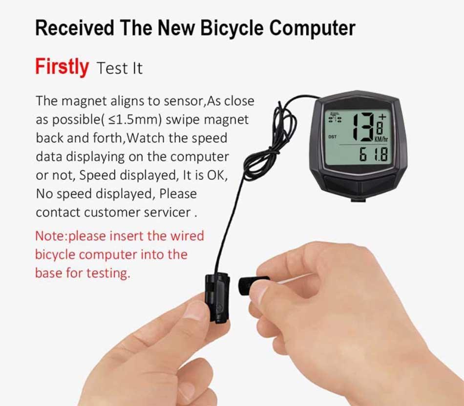 Waterproof Wired Digital Bike Speedometer with LCD Backlight