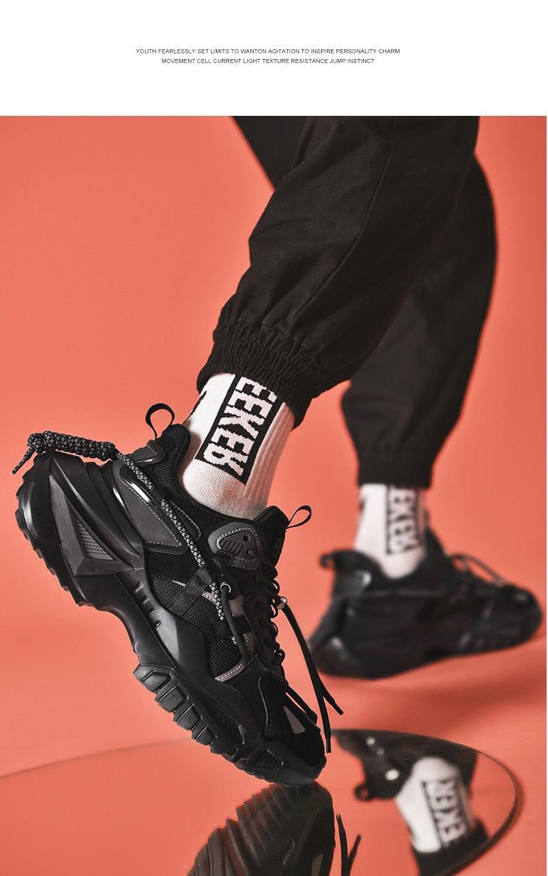 Men's Chunky Platform Sneakers – Height Increasing Casual Shoes