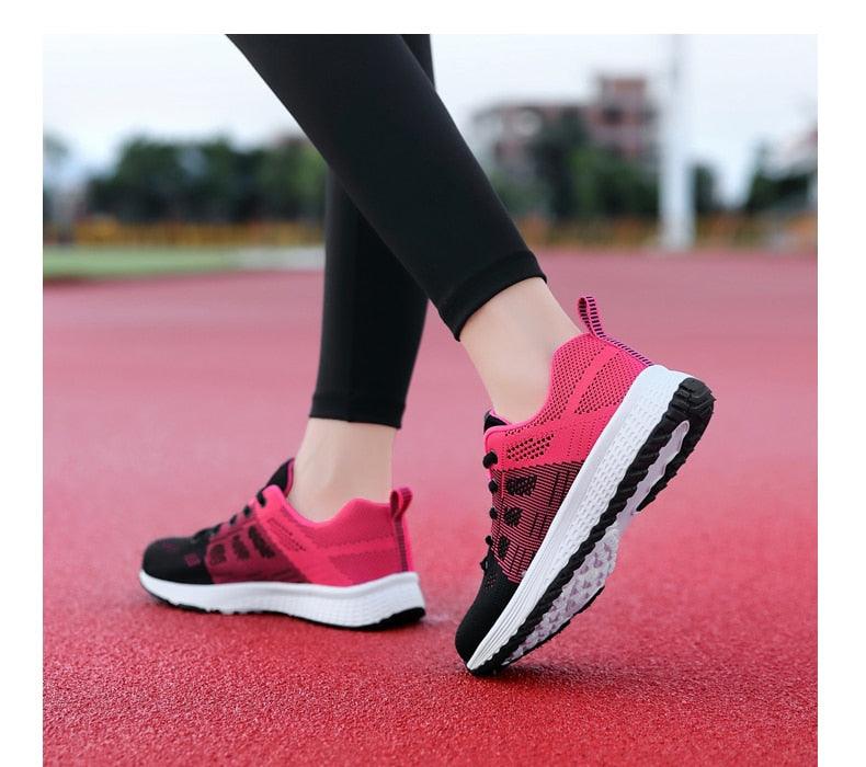 Women’s Breathable Mesh Athletic Sneakers – Casual Tennis Shoes