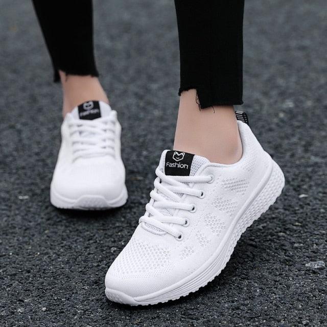 Women’s Breathable Mesh Athletic Sneakers – Casual Tennis Shoes