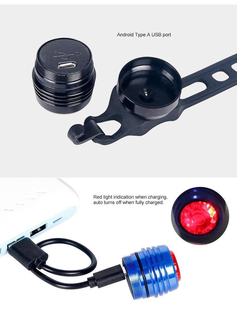 Ultra Bright USB Rechargeable LED Bike Rear Safety Warning Light