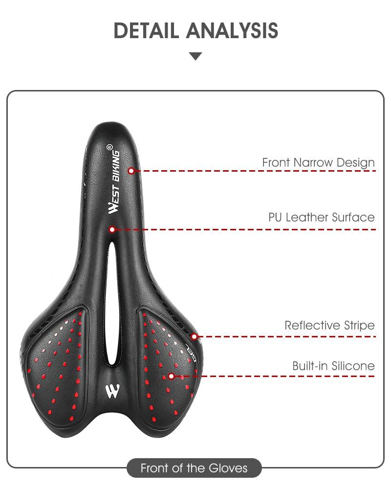 Ergonomic Gel Padded Bike Saddle for Mountain and Road Bikes