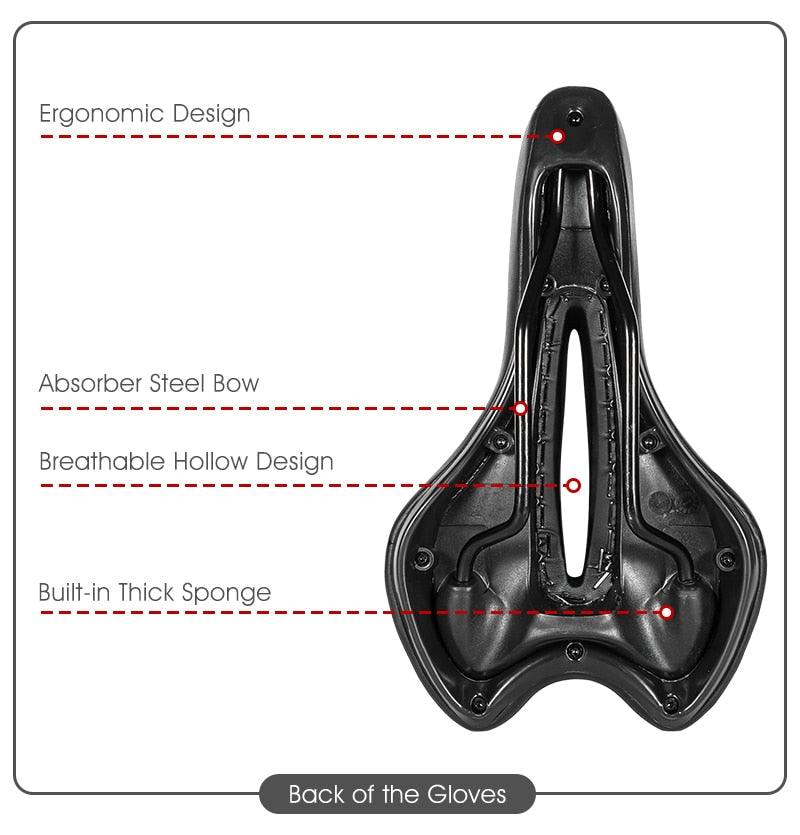 Ergonomic Gel Padded Bike Saddle for Mountain and Road Bikes