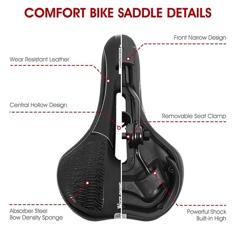 Ergonomic Gel Padded Bike Saddle for Mountain and Road Bikes