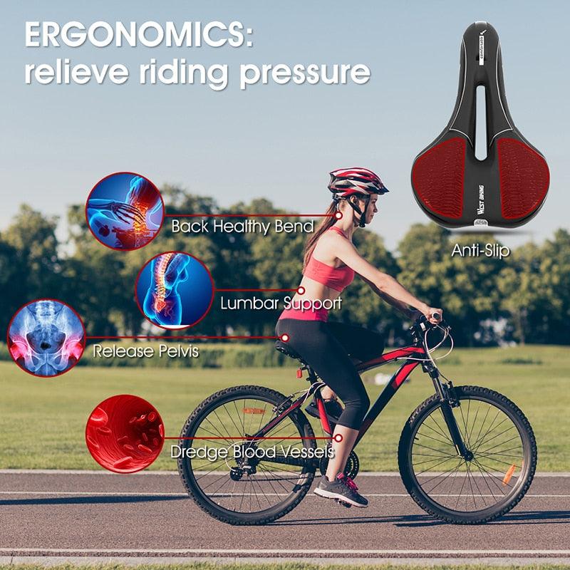 Ergonomic Gel Padded Bike Saddle for Mountain and Road Bikes