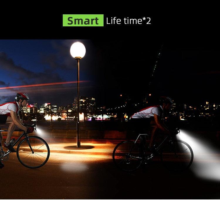 800 Lumen Smart Bike Light Set with Horn and USB Rechargeable Battery