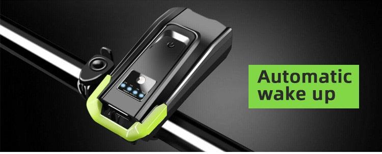 800 Lumen Smart Bike Light Set with Horn and USB Rechargeable Battery