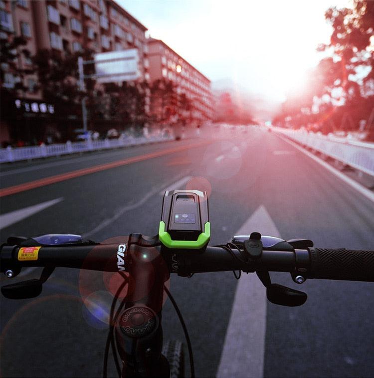 800 Lumen Smart Bike Light Set with Horn and USB Rechargeable Battery