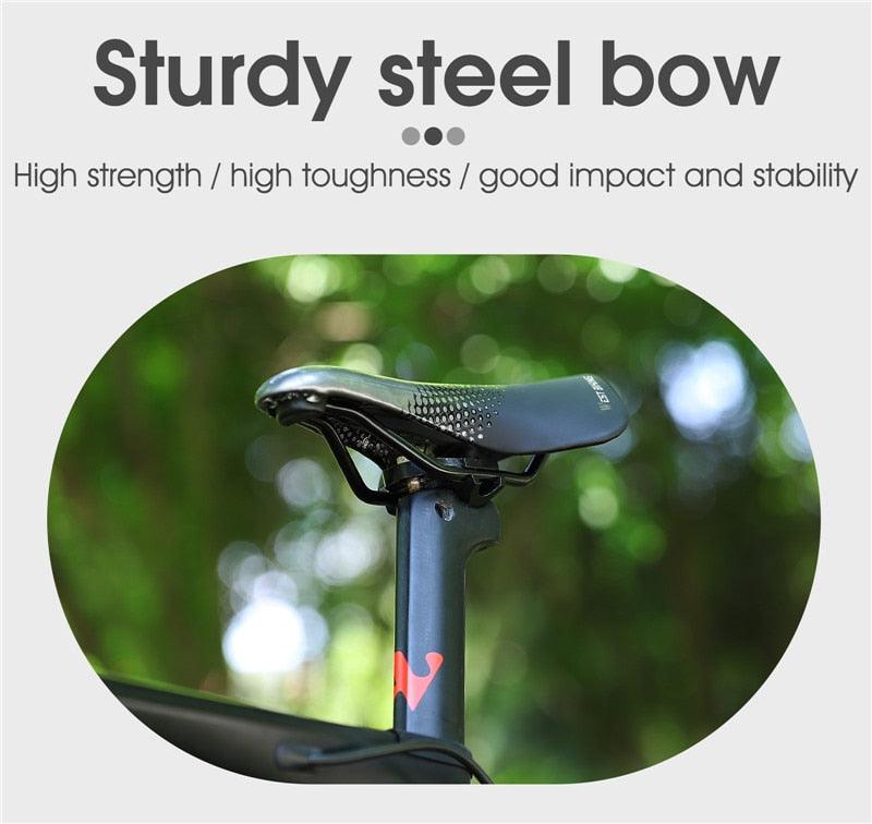 Ergonomic Breathable Bike Saddle, PVC Leather Gel Seat Cushion