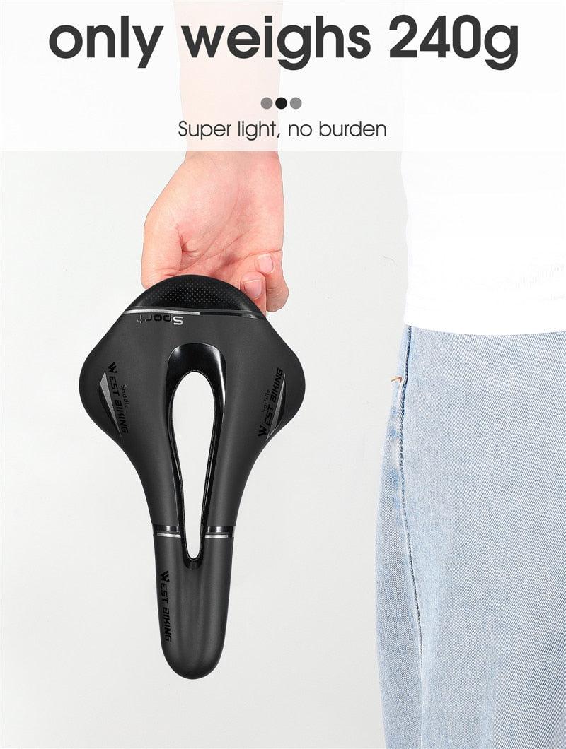 Ergonomic Breathable Bike Saddle, PVC Leather Gel Seat Cushion