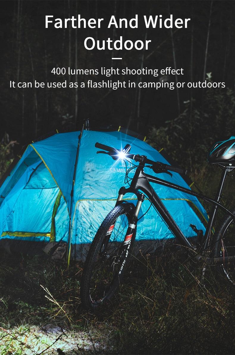 Matte Black Industrial LED Bicycle Headlight - 800 Lumen Rechargeable