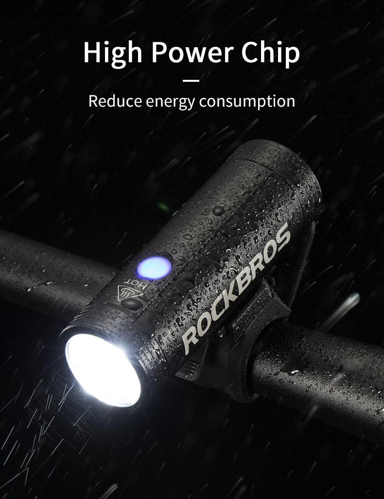 Matte Black Industrial LED Bicycle Headlight - 800 Lumen Rechargeable