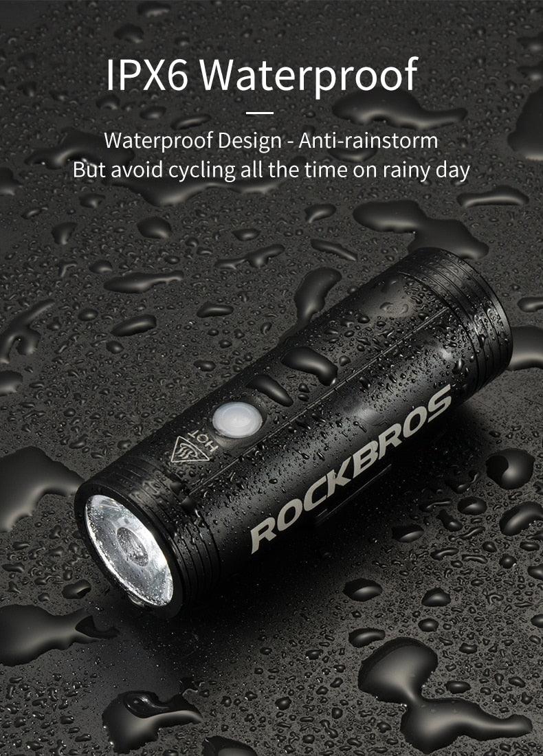 Matte Black Industrial LED Bicycle Headlight - 800 Lumen Rechargeable