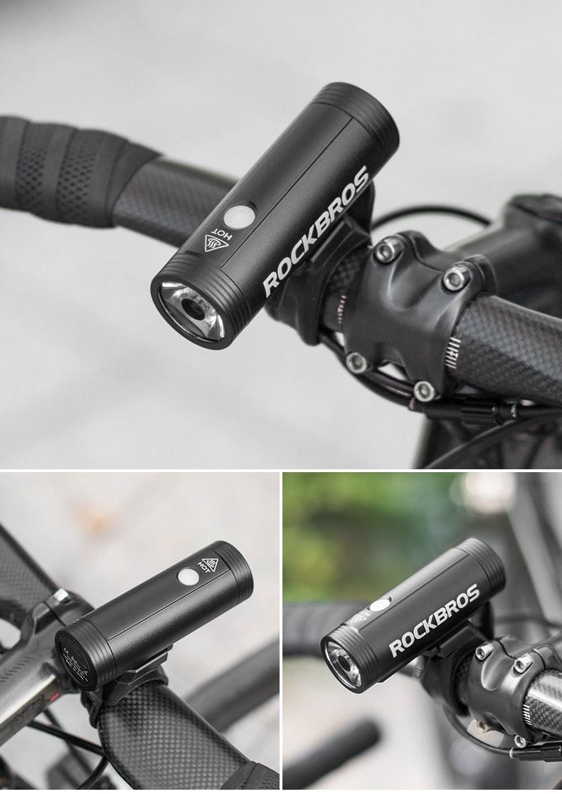 Matte Black Industrial LED Bicycle Headlight - 800 Lumen Rechargeable
