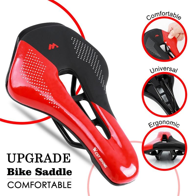 Ergonomic Gel Padded Bike Saddle for Mountain and Road Bikes