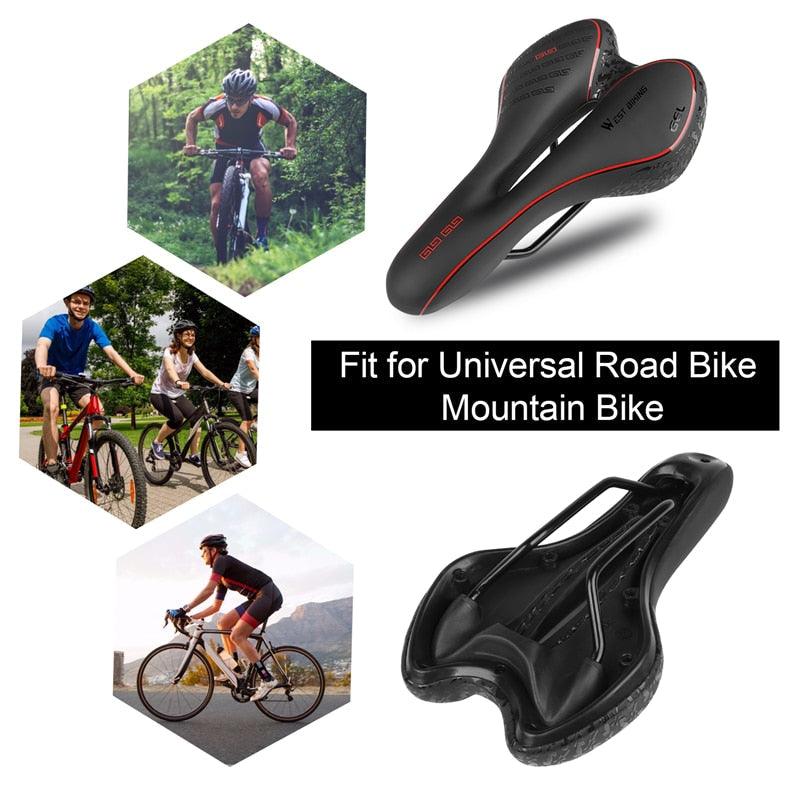 Ergonomic Gel Padded Bike Saddle for Mountain and Road Bikes