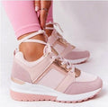 Women's Leopard Print Platform Sneakers Lace-Up Vulcanized Shoes