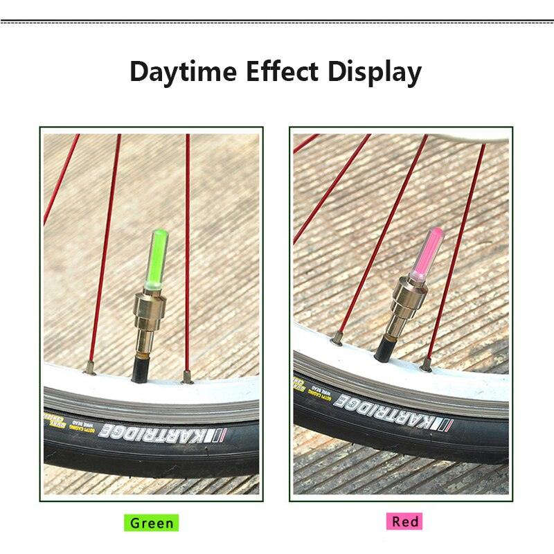 LED Bicycle Wheel Valve Cap Lights - Multi-Color Neon Spoke Decor