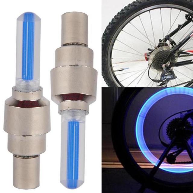 LED Bicycle Wheel Valve Cap Lights - Multi-Color Neon Spoke Decor