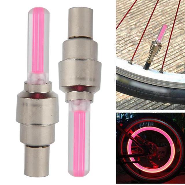 LED Bicycle Wheel Valve Cap Lights - Multi-Color Neon Spoke Decor