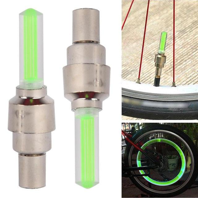LED Bicycle Wheel Valve Cap Lights - Multi-Color Neon Spoke Decor