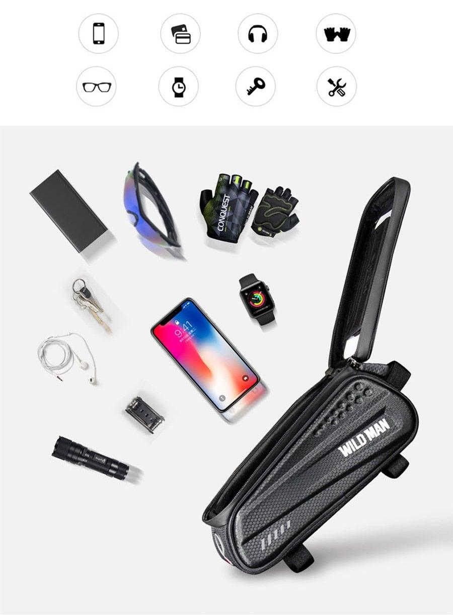 Waterproof Bike Phone Bag Top Tube Cycling Mount for Phones 6.6in