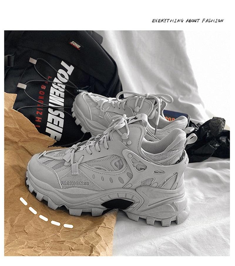 Unisex Chunky Streetwear Sneakers - Breathable Casual Trainers