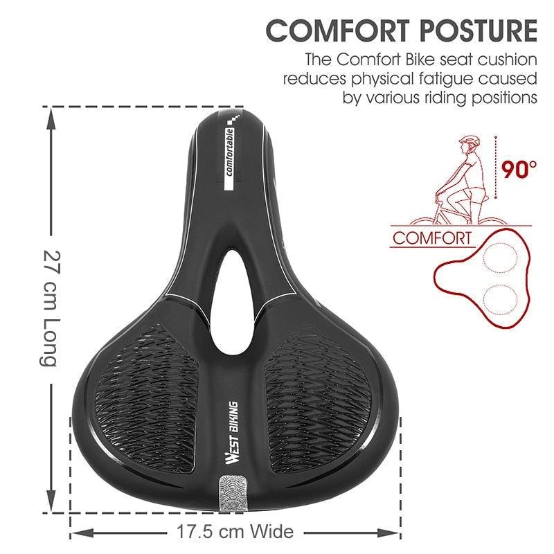 Ergonomic Gel Padded Bike Saddle for Mountain and Road Bikes