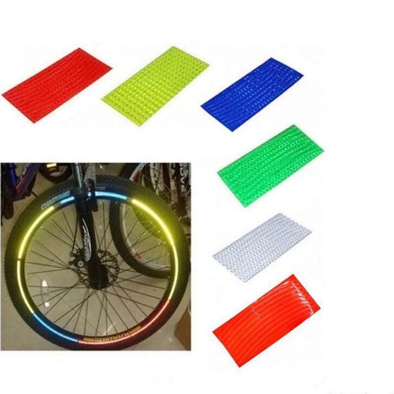 8PCS Fluorescent Reflective Bike Wheel Spoke Stickers
