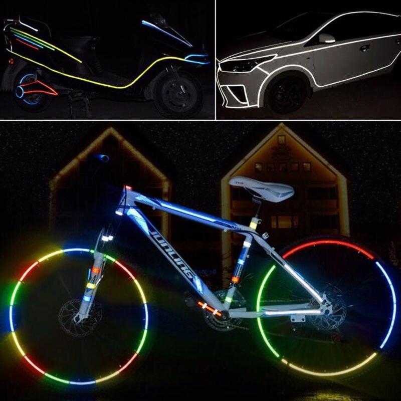 8PCS Fluorescent Reflective Bike Wheel Spoke Stickers