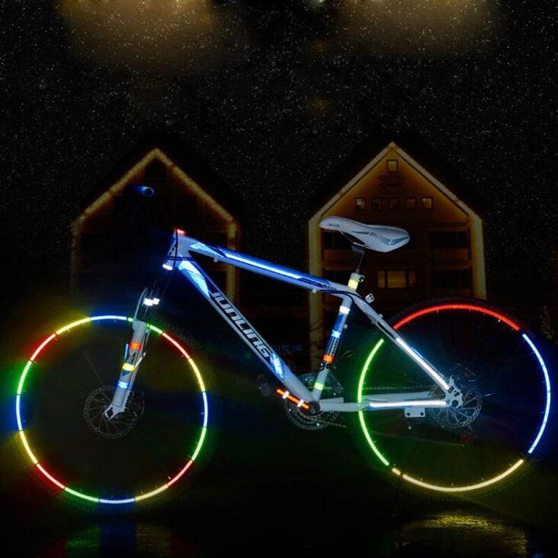 8PCS Fluorescent Reflective Bike Wheel Spoke Stickers
