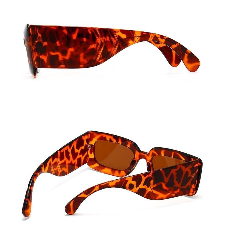 Oversized Square Snake Print Sunglasses for Men and Women