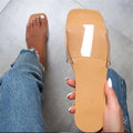 Woven Leather Flat Sandals - Minimalist Open Toe Slides for Women