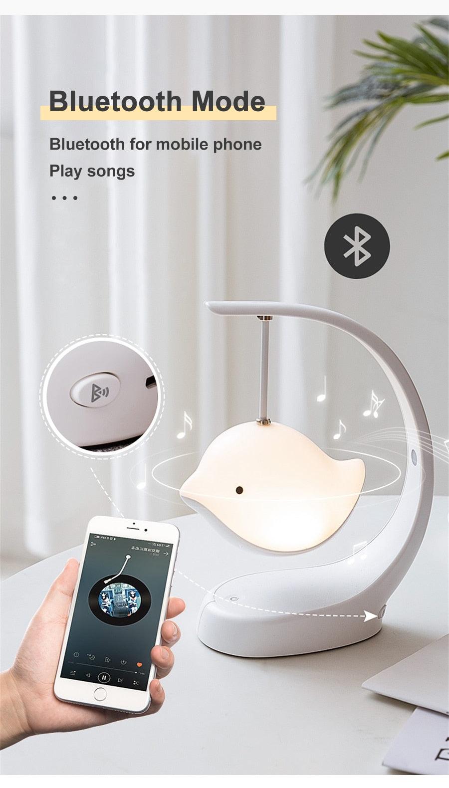 Bluetooth Speaker LED Night Light – Minimalist Color Changing Lamp