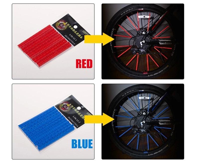 12 Pcs Bicycle Wheel Spoke Reflectors - Waterproof Safety Clips
