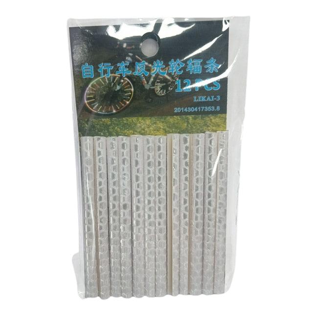 12 Pcs Bicycle Wheel Spoke Reflectors - Waterproof Safety Clips